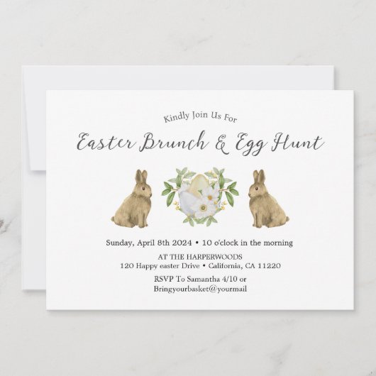 Blumenfrühling Wasserfarbe Osterfest Ei Ostern Bru Einladung (Vorderseite)