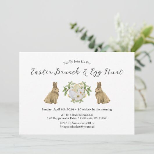 Blumenfrühling Wasserfarbe Osterfest Ei Ostern Bru Einladung (Stehend Vorderseite)