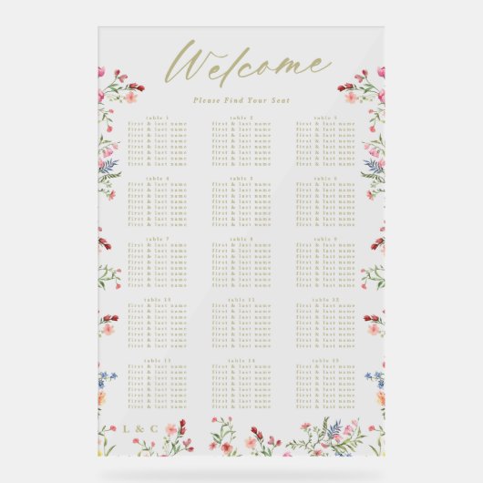 Blumenfrühlings-Begrüßung Acrylschild (Vorderseite)