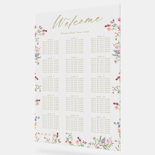 Blumenfrühlings-Begrüßung Acrylschild (Winkel)