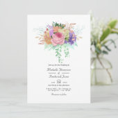 Blumenfrühlings-Hochzeit Einladung (Stehend Vorderseite)