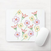Blumenfrühlingsblumen Zeichnend Collage Mousepads (Mit Mouse)