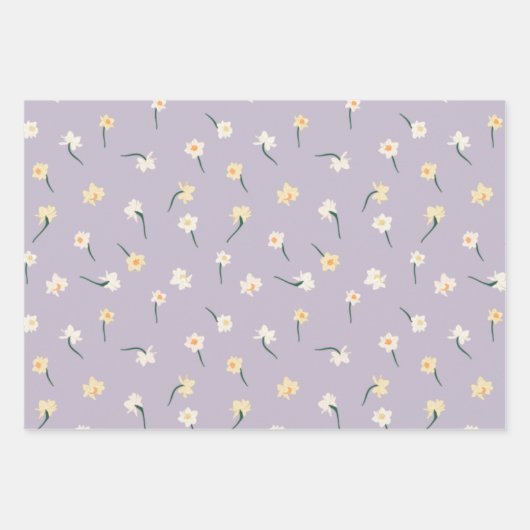 Blumenfrühlingsduft | Braun und Lila Geschenkpapier Set (Vorderseite 2)