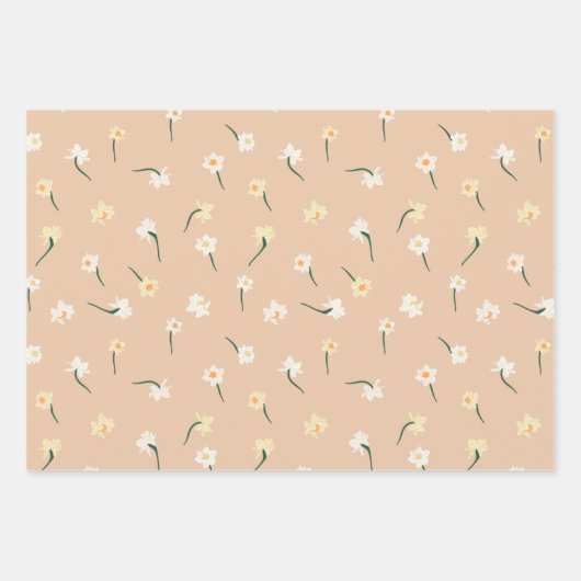 Blumenfrühlingsduft | Grün und Orange Geschenkpapier Set (Vorderseite 3)