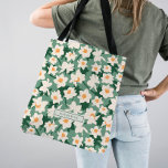 Blumenfrühlingsduft | Mit Monogramm grün Tasche<br><div class="desc">Diese blumengeschmückte,  blumengeschmückte Tasche blüht mit Monogramm auf.</div>