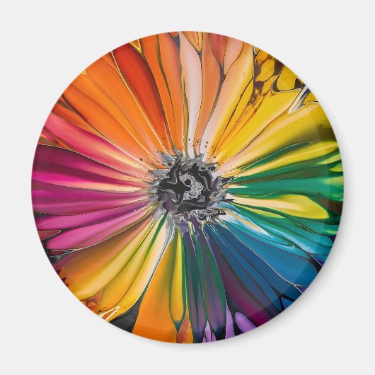 Blumenfrühlingskunst Blumenmuster Magnet (Vorne)