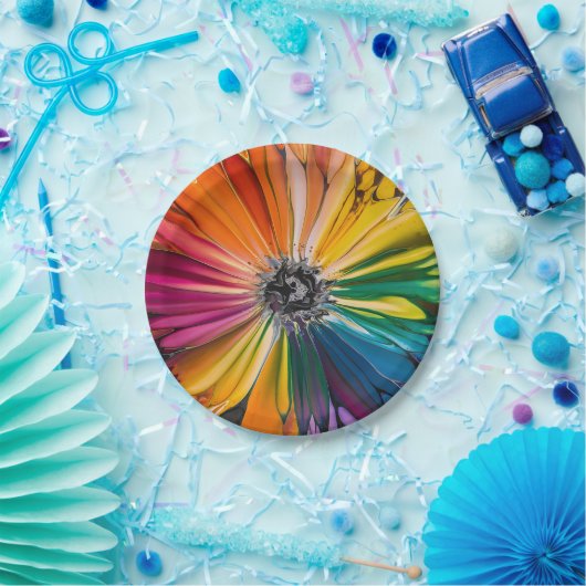 Blumenfrühlingskunst Blumenmuster Pappteller (Party)