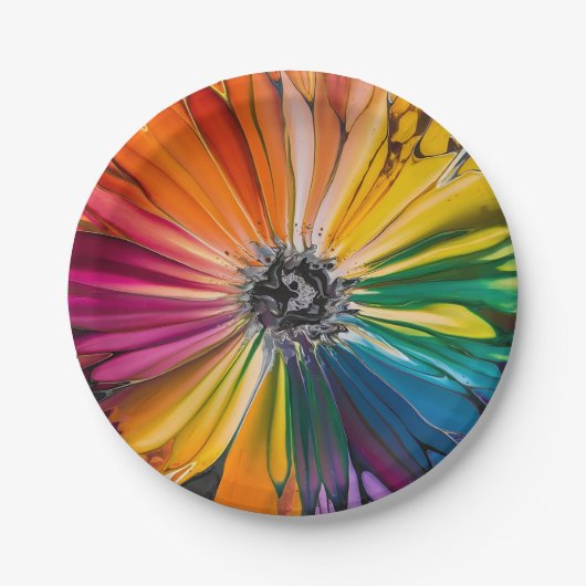 Blumenfrühlingskunst Blumenmuster Pappteller (Vorderseite)