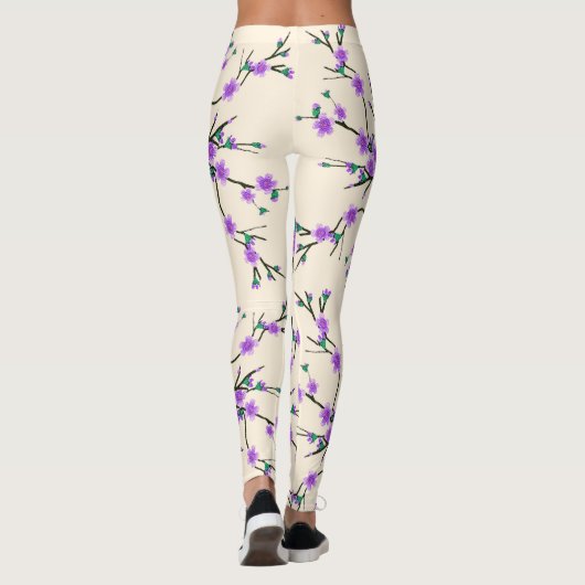 Blumenfrühlingsmuster Leggings (Rückseite)