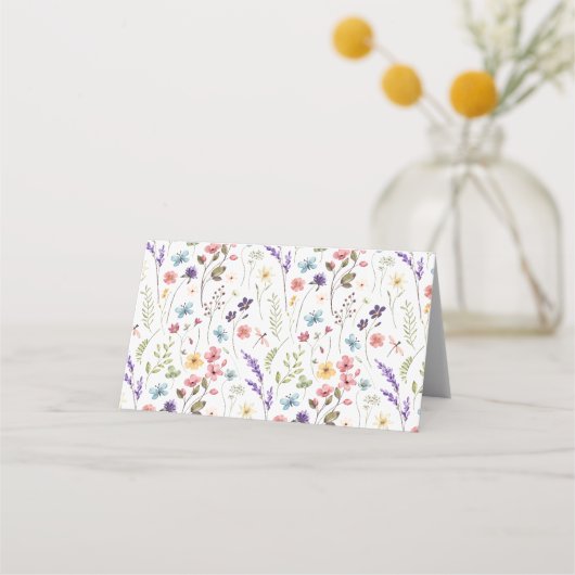 Blumenfrühlingsommer Liebe in der Tischnummer Blüm Platzkarte (Rückseite)