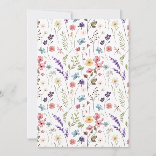 Blumenfrühlingssommer wo sie das Bridal Game waren Einladung (Rückseite)