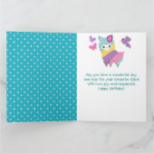 Blumenfrühlingstrauß Llama & Rainbow Birthday Karte (Innenseite)