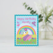 Blumenfrühlingstrauß Llama & Rainbow Birthday Postkarte (Stehend Vorderseite)