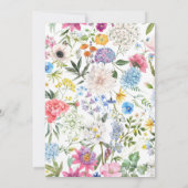 Blumenfrühlingswasserfarbe Einladung zur Hochzeit (Rückseite)