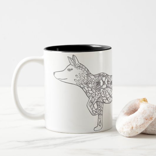 Blumenfuchs Zweifarbige Tasse (Mit Donut)