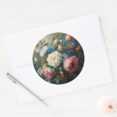 Blumenfülle runder aufkleber (Umschlag)