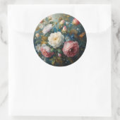 Blumenfülle runder aufkleber (Tasche)