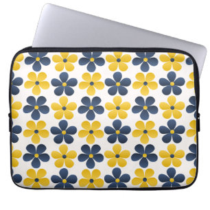 Blumenfusion: Vibrierendes Hintergrunddesign Laptopschutzhülle
