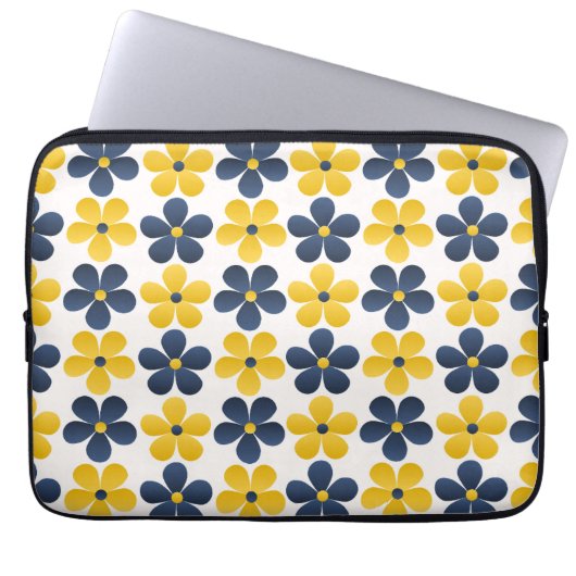Blumenfusion: Vibrierendes Hintergrunddesign Laptopschutzhülle (Vorderseite)