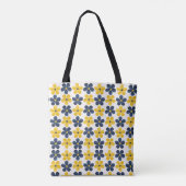 Blumenfusion: Vibrierendes Hintergrunddesign Tasche (Rückseite)