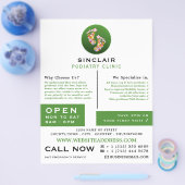 Blumenfußabdrücke, Podiatrie-Klinik, Podiatrist Flyer (Einzeln)
