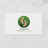 Blumenfußabdrücke, Podiatrie-Klinik, Podiatrist Visitenkarte (Vorderseite)
