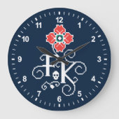 Blumengabe Frida Kahlos | Große Wanduhr (Vorderseite)