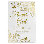 Blumengähne - mittelgroße Geschenktasche Mittlere Geschenktüte (Rückseite)