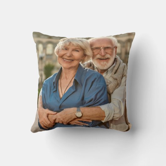 Blumengarland 70. Hochzeitstag Foto Kissen (Rückseite)