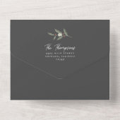 Blumengarland Arted Foto Black Christmas Card All In One Einladung (Rückseite)