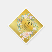 Blumengarland Gold Foil 50. Hochzeitstag Serviette (Ecke)
