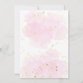 Blumengarn Aquarell Rosa Babydusche Einladung (Rückseite)