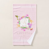 Blumengarn Rosa Monogramm Handtuch Badhandtuch Set (Handtuch)