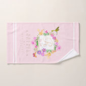 Blumengarn Rosa Monogramm Handtuch Badhandtuch Set (Handtuch)