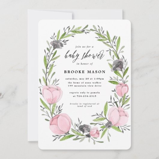 Blumengarnitur Frühjahrsdusche Einladung (Vorderseite)