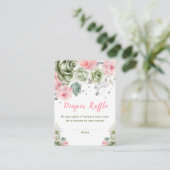 Blumengarnitur mit grüner und rosa Blütendusche Begleitkarte (Stehend Vorderseite)