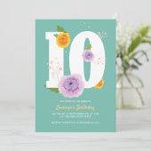 Blumengarten 10. Geburtstagsparty Save The Date (Stehend Vorderseite)