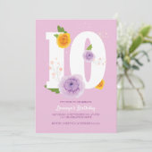 Blumengarten 10. Geburtstagsparty Save The Date (Stehend Vorderseite)