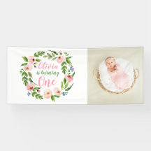 Blumengarten 1. Geburtstag Girl Foto