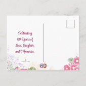 Blumengarten 60. Geburtstag Save the Date - Elegan Ankündigungspostkarte (Rückseite)