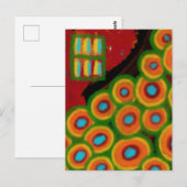Blumengarten, Abstrakte digitale Malerei Postkarte (Vorne/Hinten)