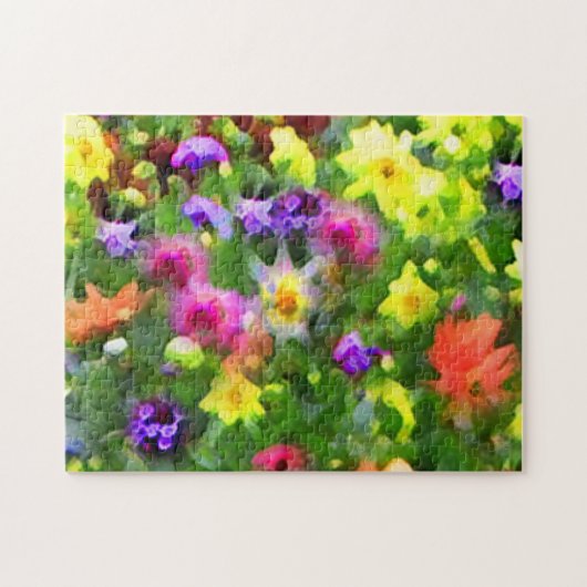 Blumengarten Abstraktes Blumenpuzzle Puzzle (Horizontal)