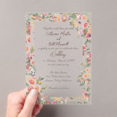 Blumengarten Akronylic Clear Wedding Einladung (Insitu (Handheld))
