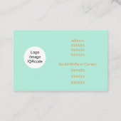 Blumengarten Aqua Horizontal Visitenkarte (Rückseite)