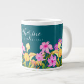 Blumengarten Aquamarin Jumbo-Tasse (Vorderseite Rechts)