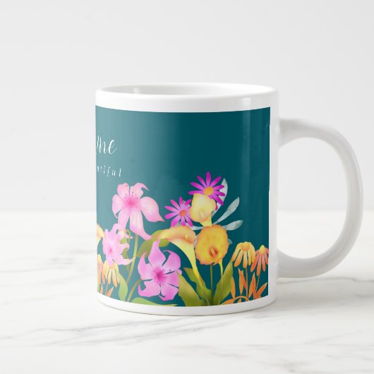 Blumengarten Aquamarin Jumbo-Tasse (Rechts)