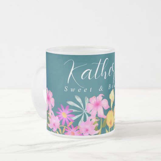 Blumengarten Aquamarin Mattglastasse (Vorderseite Links)