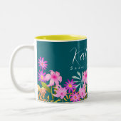 Blumengarten Aquamarin Zweifarbige Tasse (Links)