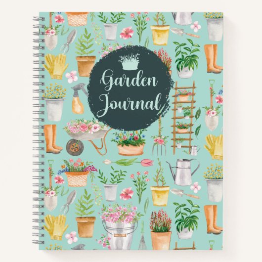 Blumengarten Aquarellbilder Gartenblatt Notizblock (Vorderseite)