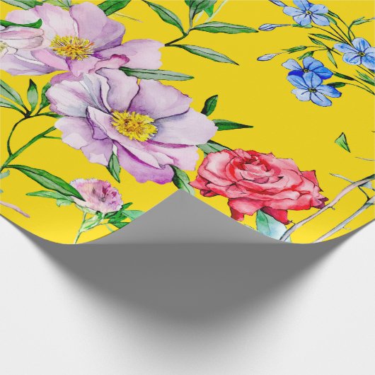 Blumengarten Aquarellmuster Geschenkpapier (Ecke)